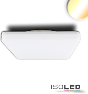 ISOLED LED Decken/Wandleuchte mit HF-Sensor 24W, quadratisch, IP54, ColorSwitch 3000K4000K, weiß