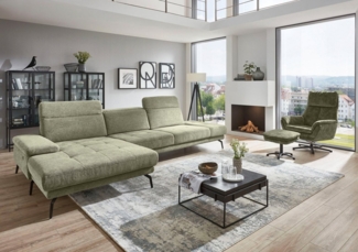 Die PlanBar Ecksofa MP-IN20126 L-Form mit Federkern-Polsterung, mit Kopfteilverstellung, optional Sitztiefen- & Armteilverstellung