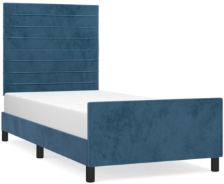 vidaXL Bettgestell mit Kopfteil Samt Dunkelblau 80x200 cm