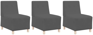 vidaXL Modulares Armfreies Sofa 3 pcs Dunkelgrau 55 x 74 x 82 cm 3399821