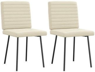 vidaXL Esszimmerstühle 2 Stk. Creme Kunstleder 4101167