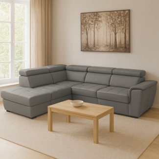 HTI-Living mit Ottomane links Grau Couch Sandy