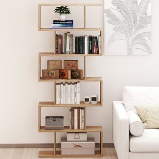 COSTWAY Bücherregal, Standregal mit 6 Fächern, 20 kg/Ebene, 80x23x192cm, natur