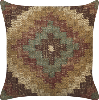 Dekokissen MAGURI Jute 45 x 45 cm Orientalisches Muster Braun