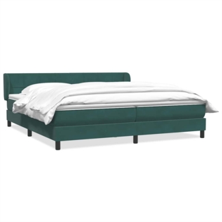 vidaXL Boxspringbett mit Matratzen Dunkelgrün 200x210 cm Samt 3317544