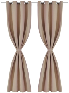 Verdunkelungs-Vorhänge mit Metallringen 135 x 245 cm Creme blackout 130373