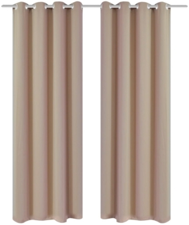 Verdunkelungs-Vorhänge mit Metallringen 135 x 245 cm Creme blackout 130373
