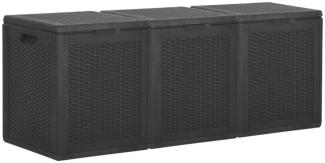 vidaXL Garten-Aufbewahrungsbox 270 L Schwarz PP Rattan 151229