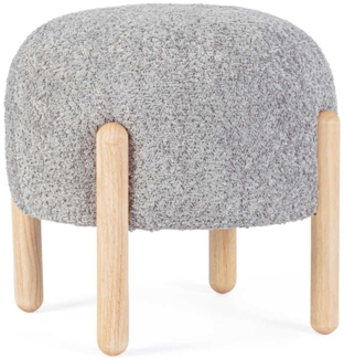 Hocker Dayla aus Boucle-Stoff, Grau, 45x45x38 cm