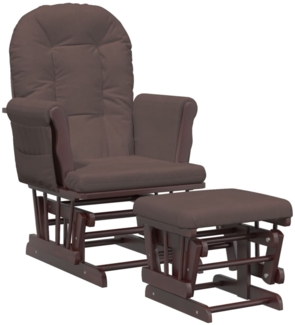 vidaXL Schaukelsessel mit Hocker Gleitend Braun Stoff 351664