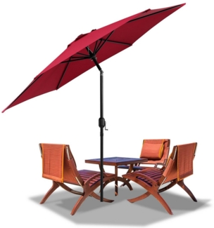Clanmacy Sonnenschirm Sonnenschirm Rund,Kurbel,Knickbar,Eisen,neigbar,270cm,Rot
