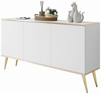 Lookway Kommode OXFORD K160 Die dreitürige Sideboards auf goldenen Füßen