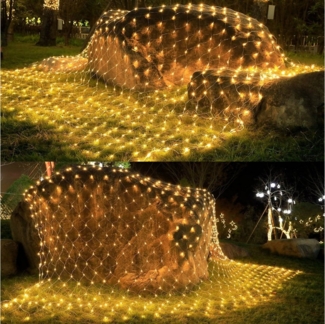 Rosnek LED-Lichterkette 2x3/4x6M, Speicherfunktion, Timer, für Gartenzäune, 200-flammig, 8 modi, Weihnachtsfeier Deko