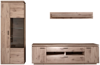 Wohnwand Modesto / Modena, Holzwerkstoff, Holzfarben, 295 x 209 x 50 cm