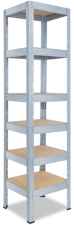 shelfplaza PRO 230x50x50 cm Schwerlastregal in grau-verzinkt mit 6 Böden und 166 kg Traglast pro Boden