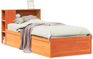 vidaXL Massivholzbett ohne Matratze Wachsbraun 100x200 Kiefernholz 3323433