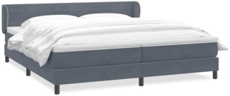 vidaXL Boxspringbett mit Matratzen Dunkelgrau 180x210 cm Samt 3317620