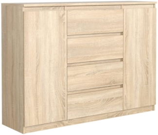 meble masztalerz Kommode Mit 2 Türen & 4 Schubladen, 120 cm – Hochglanzfront/Matt, modern