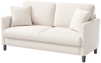 OUNUO Sofa 2-Sitzer Modernes Polstersofa Couch mit 2 Zierkissen 150cm Sofa