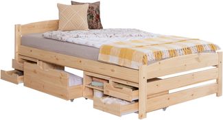 Stauraumbett Seniorenbett "Loni" 120x200 Kiefer massiv