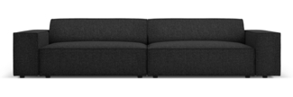 Micadoni Sofa Jodie 4-Sitzer Chenille Haga Schwarz