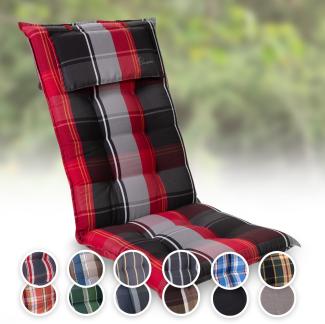 Sylt Polsterauflage Sesselauflage Kopfkissen Polyester 50 x 120 x 9 cm Rot / Schwarz
