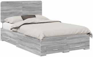 vidaXL Bettrahmen Graues Sonoma 120 x 190 cm Holzwerkstoff 3412815