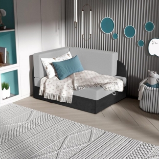 Beautysofa Kindersofa mit Schlaffunktion für ein Kinderzimmer MIKO, modischen Velo-Stoff, Schaumstoffsitz, Universelle Seitenauswahl