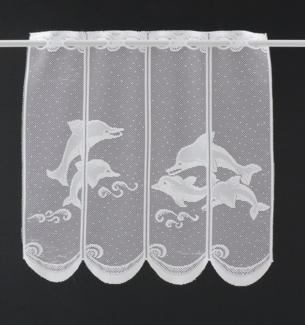 Gardinen Kranzusch Scheibengardine nach Maß Delfin, Stangendurchzug (1 St), transparent, Stablöcher,transparent,verschiedene Höhen, Breiten, Farben