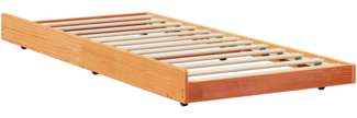 vidaXL Bettrahmen Gewachst Braun Massivholz 90 x 190 cm Langlebig 873429