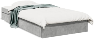 vidaXL Bettgestell mit Schubladen Betongrau 90x200 cm Holzwerkstoff 3280681