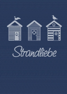 ROSS Geschirrtuch, maritim, Strandliebe, Strandhäuser, blau