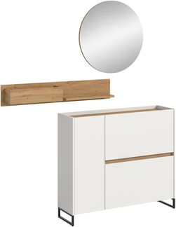 Garderoben-Set >Drive< in Weiß - 197 x 140 x 32 cm (BxHxT)