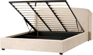 Bett mit Stauraum Stoff BERNAY 180 x 200 cm Taupe