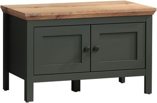 Bank >Stanton< in Tannengrün / Eiche - 77 x 48 x 39 cm (BxHxT)