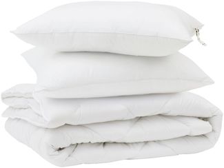 vidaXL Bettdecke mit Kissen 3 pcs Weiß Mikrofaser 3377508