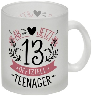 speecheese Tasse Ab jetzt offiziell Teenager Glas Tasse zum 13. Geburtstag