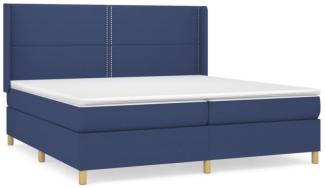 vidaXL Boxspringbett mit Matratze Stoff Blau 200 x 200 cm, Härtegrad: H2 [3131943]