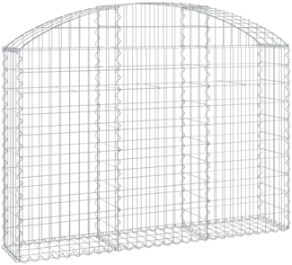 vidaXL Gabione mit Hochbogen 150x30x100/120 cm Verzinktes Eisen 153445