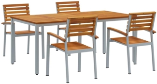 vidaXL Garten Essgruppe 5 pcs Grau und Braun 3284409