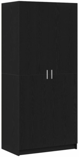 vidaXL Kleiderschrank mit Tür Schwarz 80 x 51 x 180 cm Holzwerkstoff 3333855