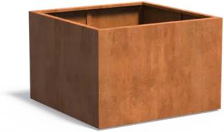 Adezz Pflanzgefäß Carrez Standard Quadrat aus Corten-Stahl Pflanzkübel Größe 120x120x80 cm