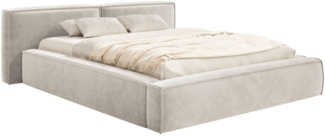 Selsey 'Tilves Low'Polsterbett 160x200 mit Bettkasten und Lattenrost, Velours, greige