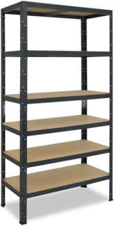 shelfplaza HOME 200x50x45 cm Schwerlastregal in anthrazit mit 6 Böden und 145 kg Traglast pro Boden