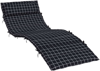 vidaXL Sonnen-Lounger Kissen Schwarz 180 x 60 x 4 cm Oxford-Stoff 361868