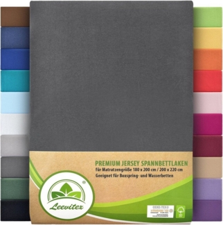 leevitex® Spannbettlaken Premium 195, Gummizug: Rundum, blickdicht, Anti-Pilling, 97% Baumwolle, 3% Elasthan, 40 cm Steg