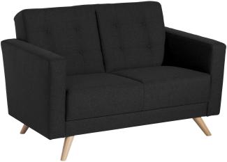 Sofa 2-Sitzer Karisa Bezug Flachgewebe Buche natur / schwarz 21937