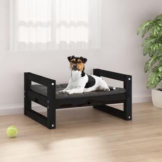 vidaXL Hundebett 55,5 x 45,5 x 28 cm Massivholz Kiefer, Schwarz