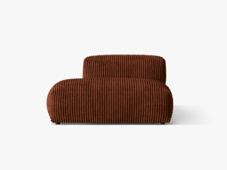 Micadoni Ecksofa-Modul Martina 1-Sitzer Kord Ziegel Links