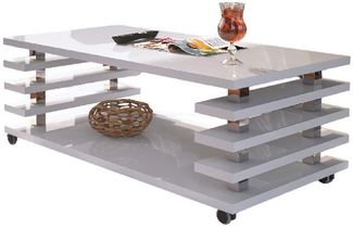 designimpex Couchtisch Design Couchtisch DC-3 Wohnzimmertisch Tisch Rollen